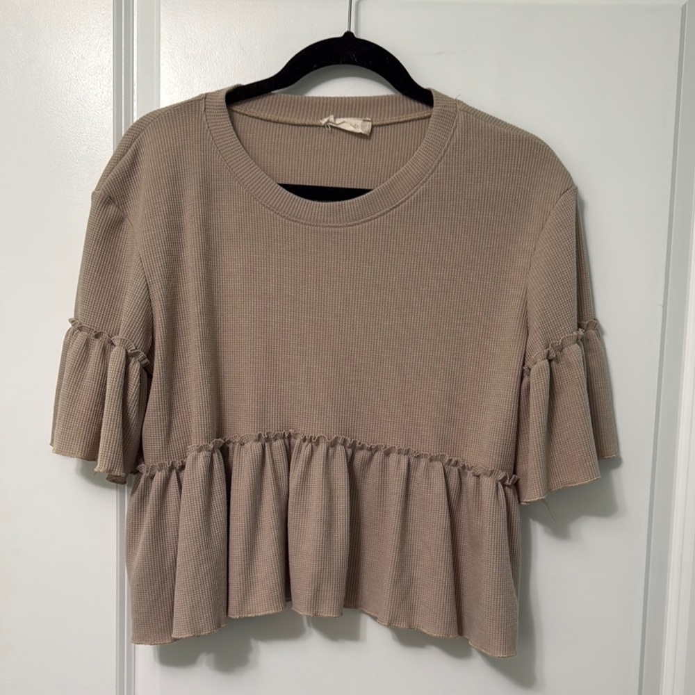Ruffled Beige Top